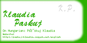 klaudia paskuj business card